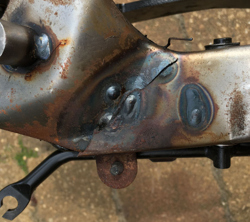 Cracked pedal mount